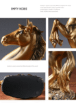 Golden standing resin horse statue 18×12×32cm