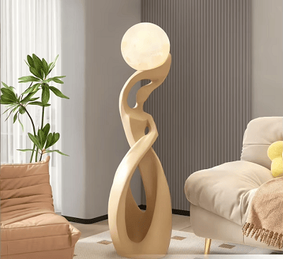 Abstract character large-sized resin floor lamp 24 × 29 × 82cm BROWN