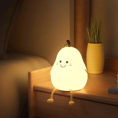 Silicone pear shaped baby night light RGB 7 colors 13 × 11 × 15cm