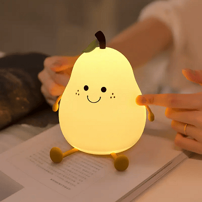 Silicone pear shaped baby night light RGB 7 colors 13 × 11 × 15cm