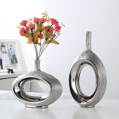 Silver American Modern Premium Ceramic Vase
