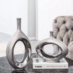 Silver American Modern Premium Ceramic Vase