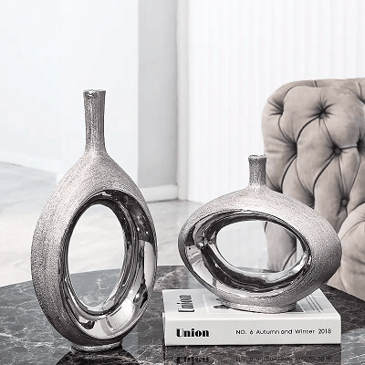 Silver American Modern Premium Ceramic Vase