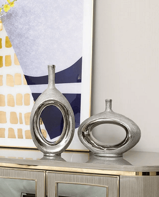 Silver American Modern Premium Ceramic Vase