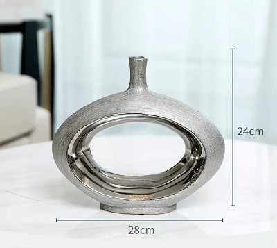 Silver American Modern Premium Ceramic Vase - Silver A