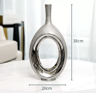 Silver American Modern Premium Ceramic Vase - Silver B