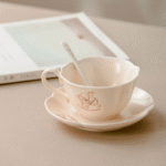 Pink Ceramic Coffee Cup Set