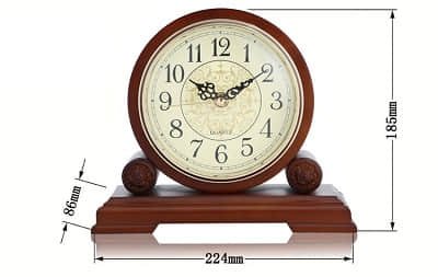 Red solid wood circular clock