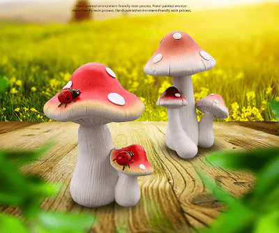 Simulated resin mushroom garden statue