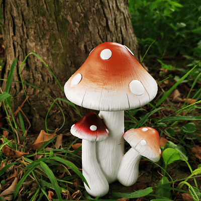 Simulated resin mushroom garden statue