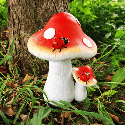 Simulated resin mushroom garden statue