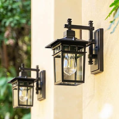 Vintage European style wrought iron outdoor wall lamp