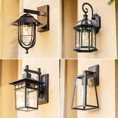 Vintage European style wrought iron outdoor wall lamp