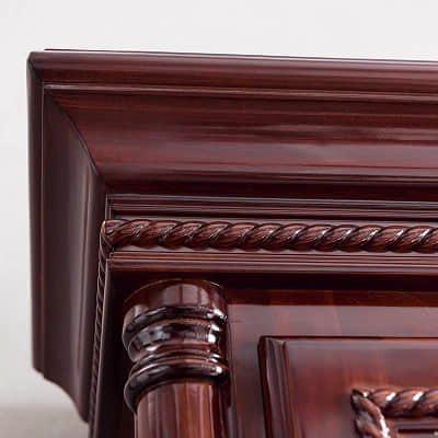 Red Chinese retro solid wood floor clock