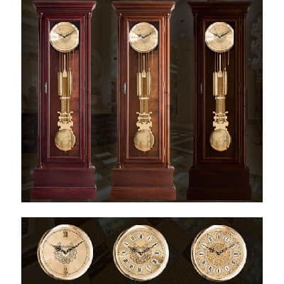 Red Chinese retro solid wood floor clock