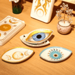 Devil's Eye Ceramic Decorative Plate 15×9×2cm