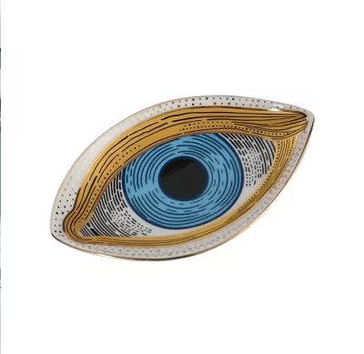 Devil's Eye Ceramic Decorative Plate 15×9×2cm