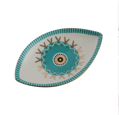 Devil's Eye Ceramic Decorative Plate 15×9×2cm