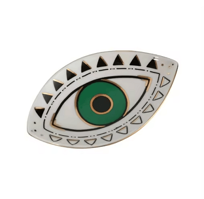 Devil's Eye Ceramic Decorative Plate 15×9×2cm