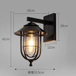 Vintage European style wrought iron outdoor wall lamp