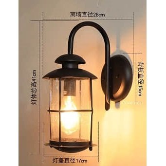 Vintage European style wrought iron outdoor wall lamp