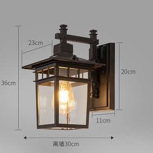 Vintage European style wrought iron outdoor wall lamp