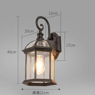 Vintage European style wrought iron outdoor wall lamp