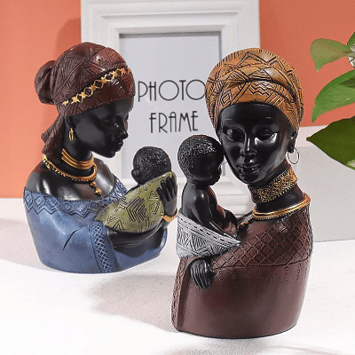 African Mother's Love Resin Craft Statue