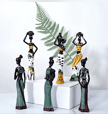 African Women's Colorful Life Resin Crafts