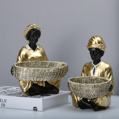 Black/Gold Resin Home Storage Decorative Item