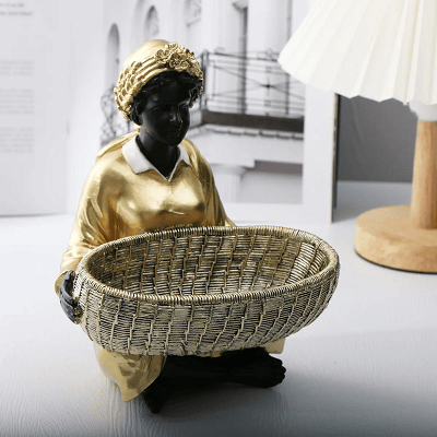 Black/Gold Resin Home Storage Decorative Item