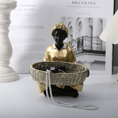 Black/Gold Resin Home Storage Decorative Item