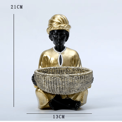 Black/Gold Resin Home Storage Decorative Item