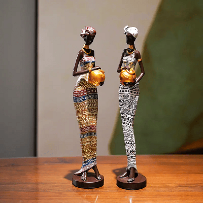 Decorative resin crafts of African women fetching water