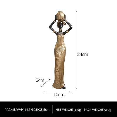 Decorative resin crafts of African women fetching water