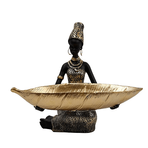 African ethnic female characteristic home storage resin craft