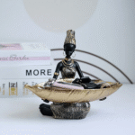 African ethnic female characteristic home storage resin craft