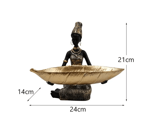 African ethnic female characteristic home storage resin craft